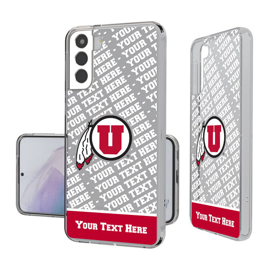 Utah Utes Galaxy Endzone Personalized Clear Case