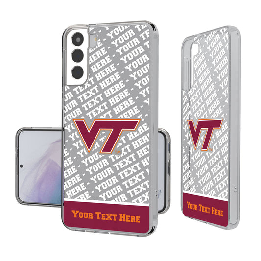 Virginia Tech Hokies Galaxy Endzone Personalized Clear Case