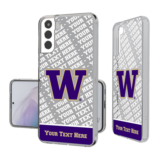 Washington Huskies Galaxy Endzone Personalized Clear Case