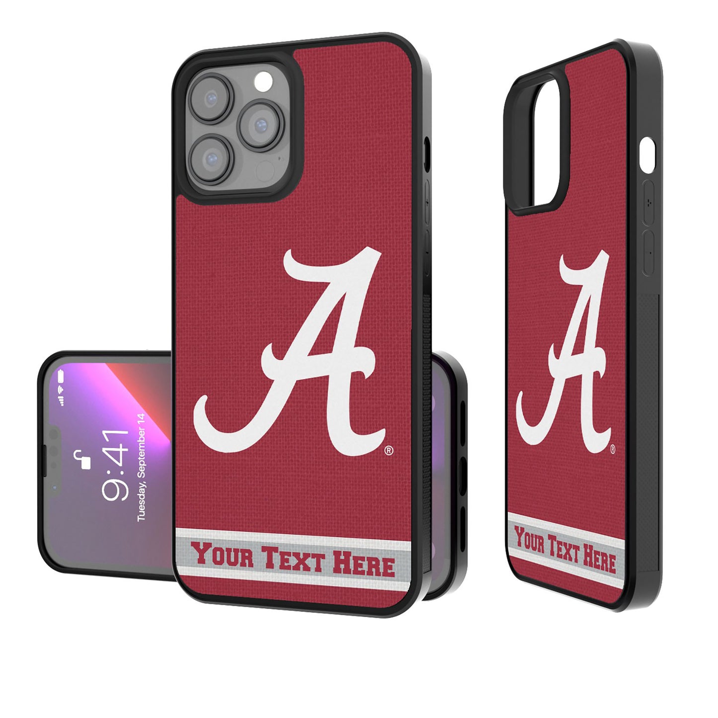 Alabama Crimson Tide Stripe Logo iPhone Personalized Bump Case