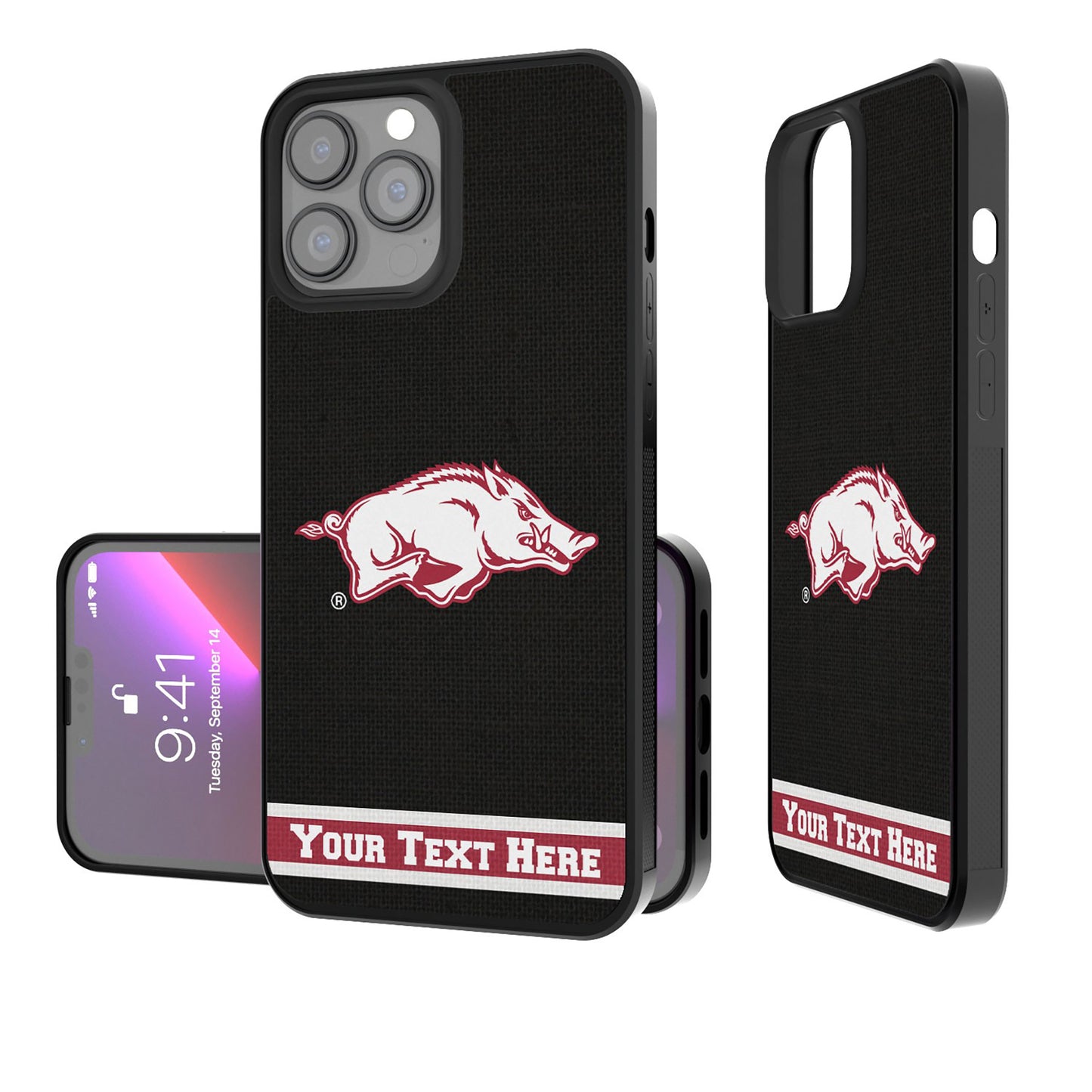 Arkansas Razorbacks Stripe iPhone Personalized Bump Case