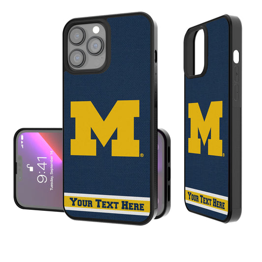 Michigan Wolverines Stripe iPhone Personalized Bump Case