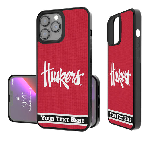 Nebraska Huskers Stripe iPhone Personalized Bump Case