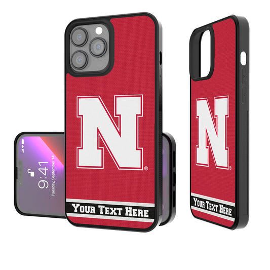 Nebraska Huskers Stripe Logo iPhone Personalized Bump Case