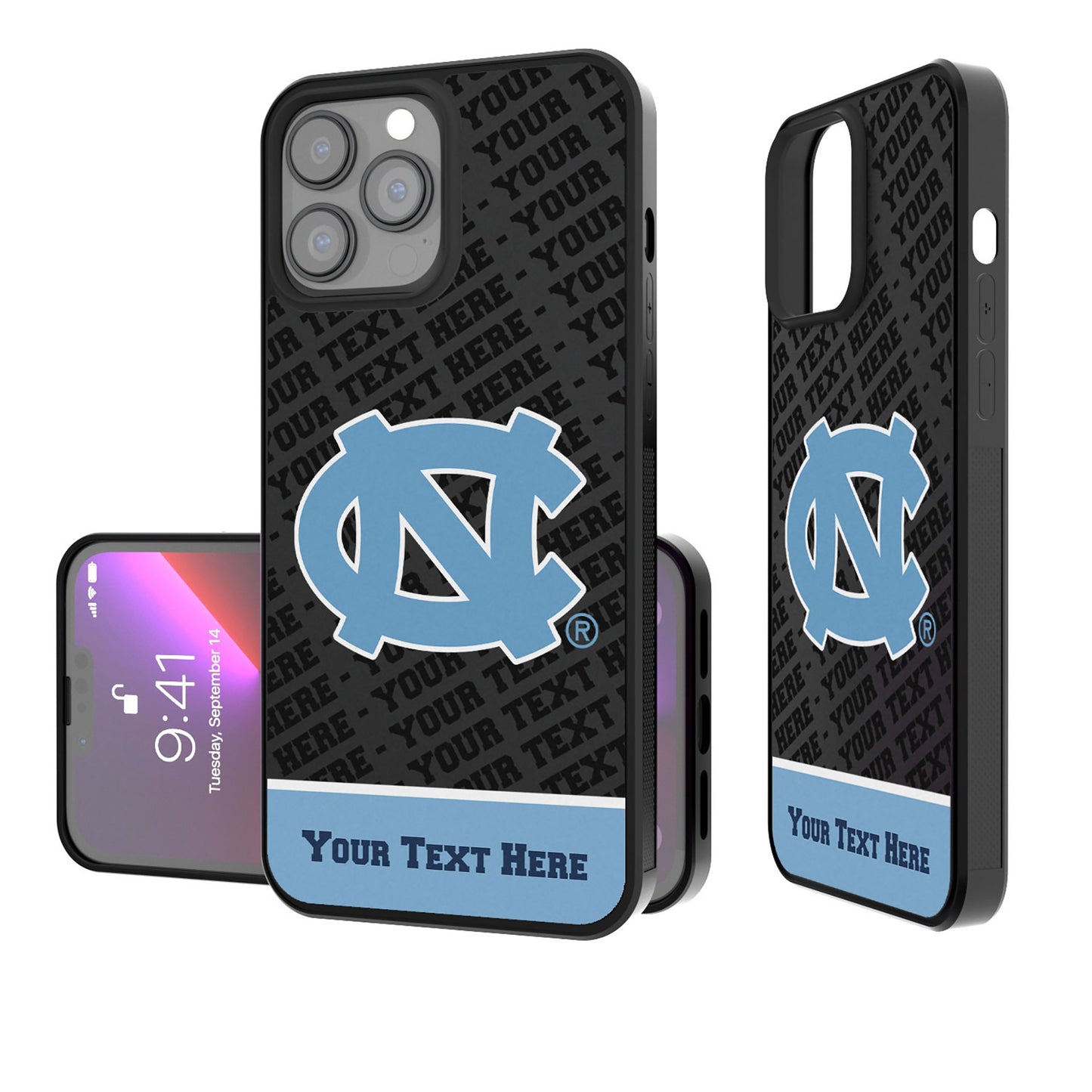 North Carolina Tar Heels Endzone iPhone Personalized Bump Case