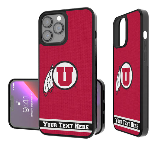 Utah Utes Stripe iPhone Personalized Bump Case