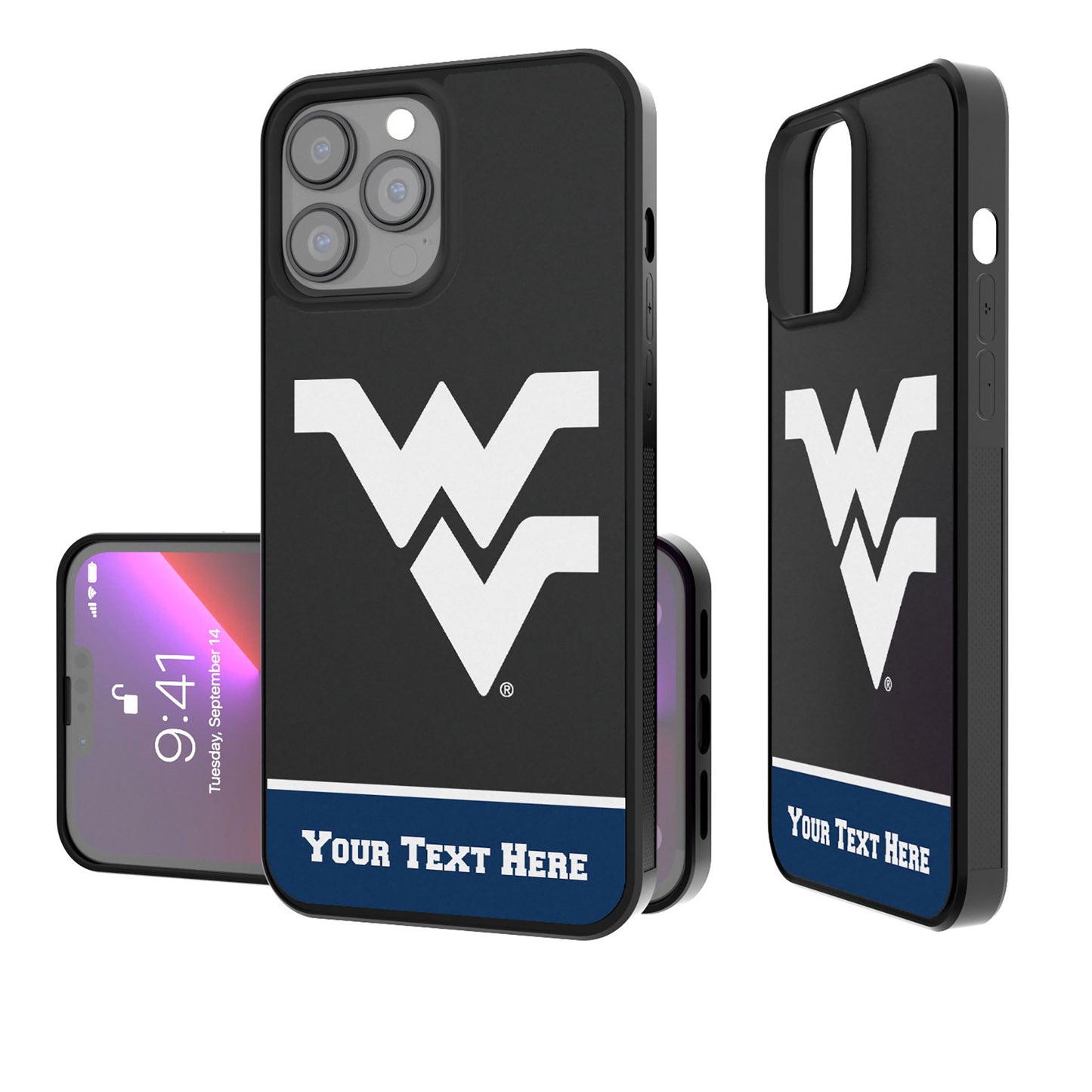 West Virginia Mountaineers Endzone iPhone Personalized Bump Case