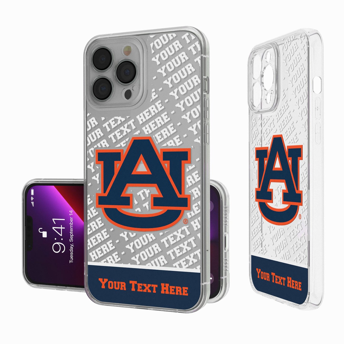 Auburn Tigers Endzone iPhone Personalized Clear Case