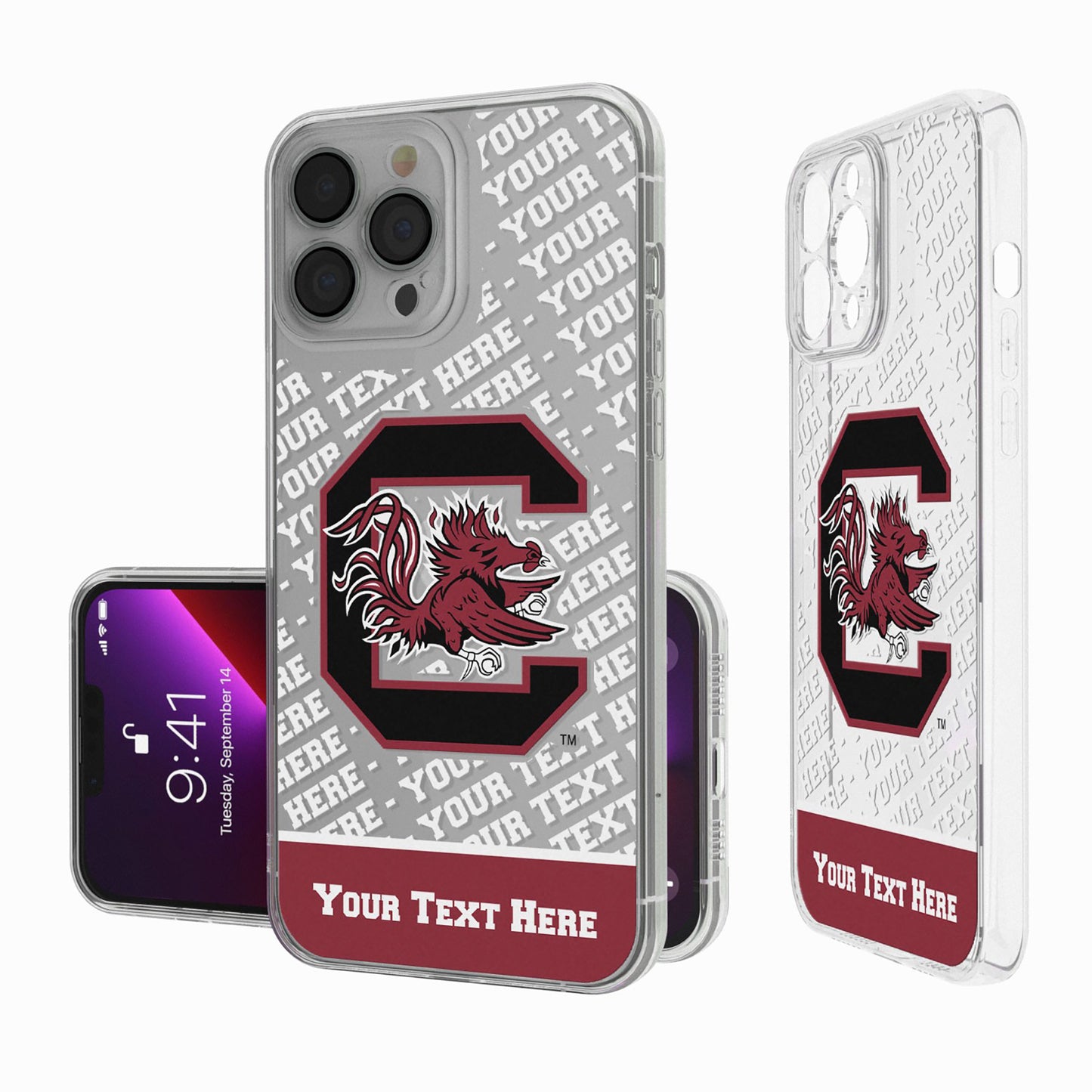 South Carolina Gamecocks Endzone iPhone Personalized Clear Case