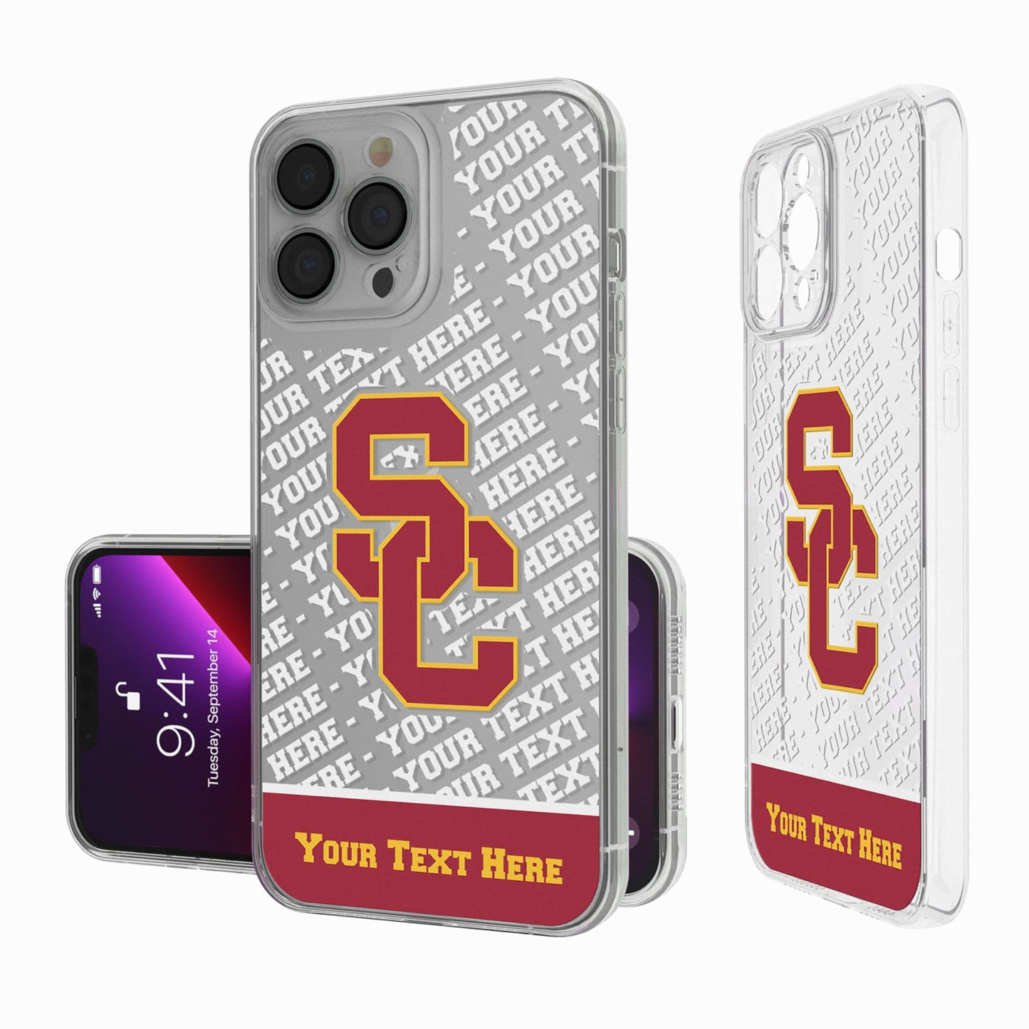 USC Trojans Endzone iPhone Personalized Clear Case