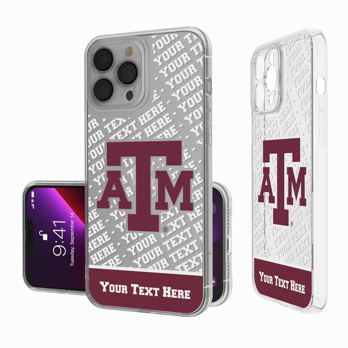 Texas A&M Aggies Endzone iPhone Personalized Clear Case