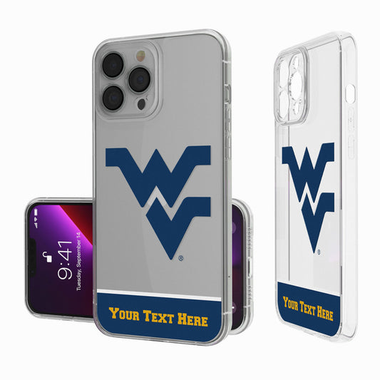 West Virginia Mountaineers Endzone iPhone Personalized Clear Case