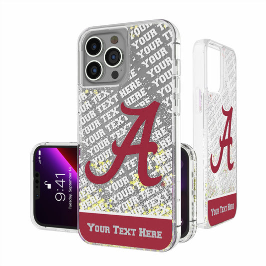 Alabama Crimson Tide iPhone EndZone Logo Personalized Glitter Case