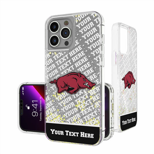 Arkansas Razorbacks iPhone Endzone Personalized Glitter Case