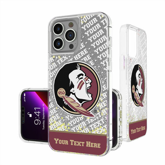 Florida State Seminoles iPhone Endzone Personalized Glitter Case