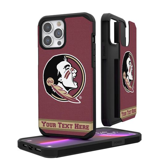 Florida State Seminoles iPhone Stripe Personalized Rugged Case