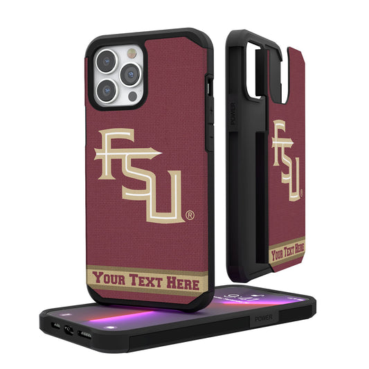 Florida State Seminoles iPhone Stripe Logo Personalized Rugged Case