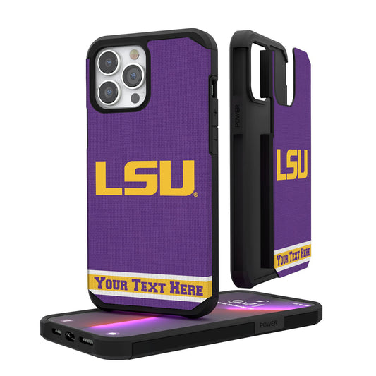 LSU Tigers iPhone Stripe Personalized Rugged Case