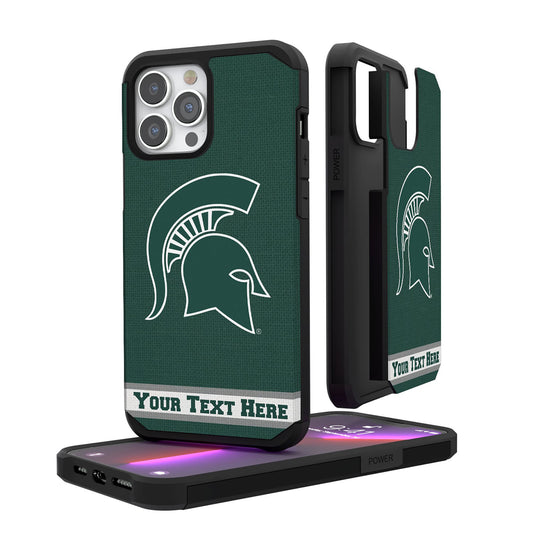 Michigan State Spartans iPhone Stripe Personalized Rugged Case