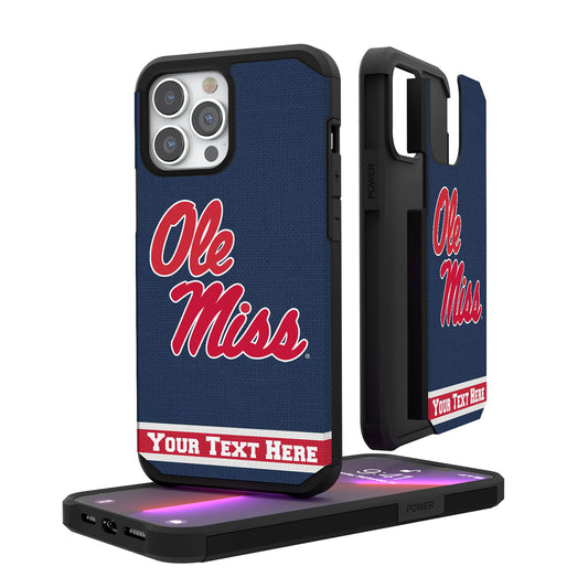 Ole Miss Rebels iPhone Stripe Personalized Rugged Case