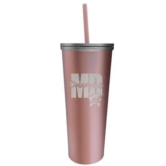 Maryland Terrapins 18oz. Skinny Rose Gold Tumbler