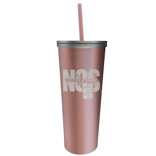 NC State Wolfpack 18oz. Skinny Rose Gold Tumbler
