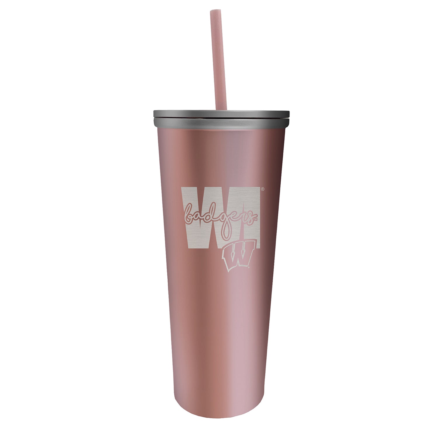 Wisconsin Badgers 18oz. Skinny Rose Gold Tumbler