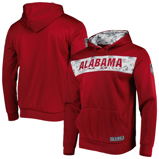 Men's Colosseum Crimson Alabama Crimson Tide OHT Military Appreciation Team Color Pullover Hoodie