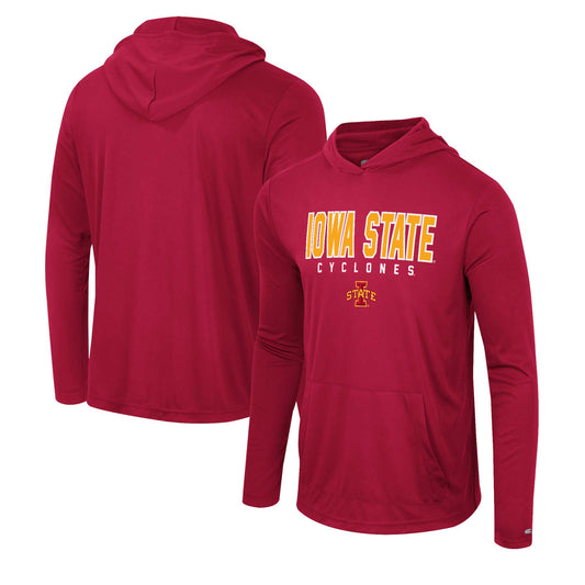 Men's Colosseum Cardinal Iowa State Cyclones Team Color Rival Hoodie Long Sleeve T-Shirt