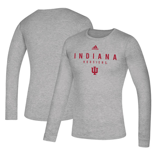 Men's adidas Heathered Gray Indiana Hoosiers Creator Long Sleeve Performance T-Shirt