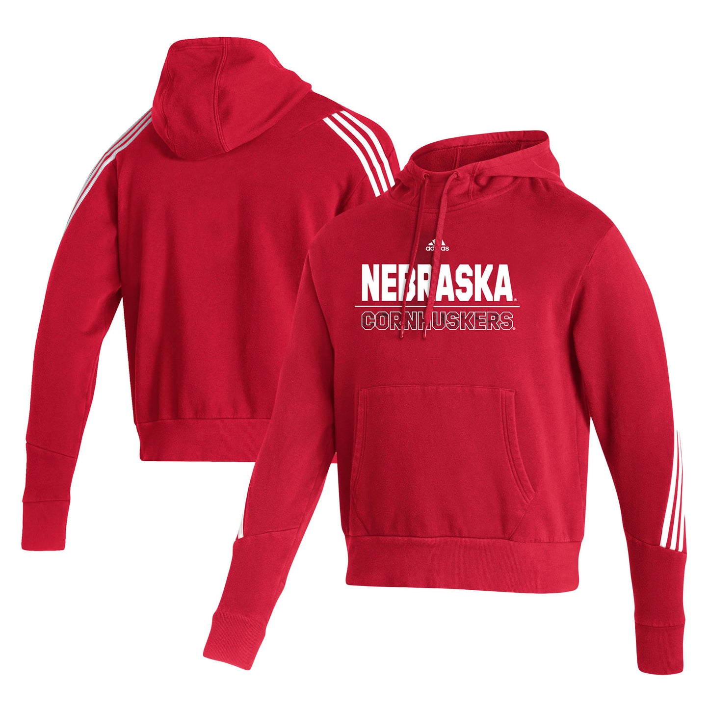 Men's adidas Scarlet Nebraska Huskers Fashion Pullover Hoodie