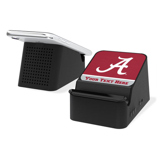 Alabama Crimson Tide Primary Logo Personalized Wireless Charging Station & Bluetooth Speaker