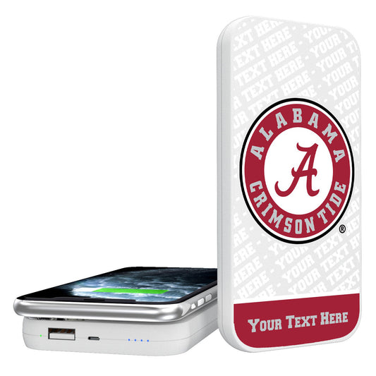 Alabama Crimson Tide Alternate Logo Personalized 5000 mAh Wireless Powerbank