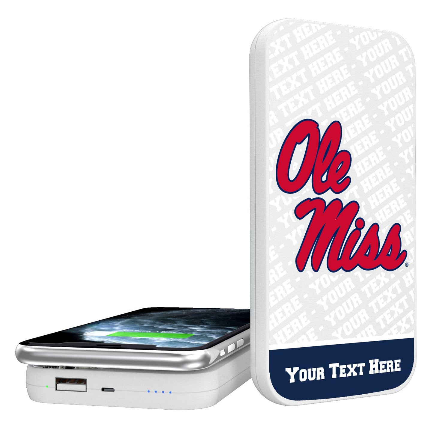 Ole Miss Rebels Personalized 5000 mAh Repeat Design Wireless Powerbank