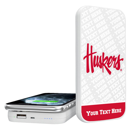 Nebraska Huskers Secondary Logo Personalized 5000 mAh Wireless Powerbank