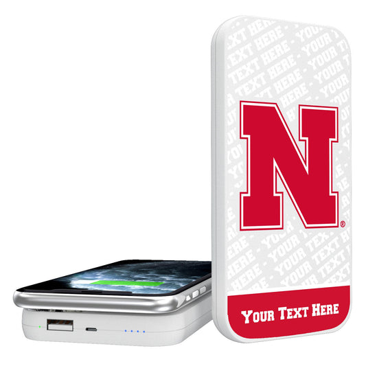 Nebraska Huskers Primary Logo Personalized 5000 mAh Wireless Powerbank