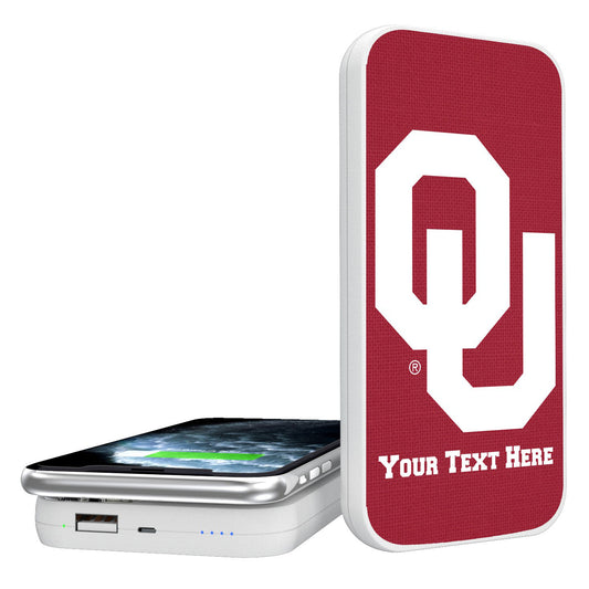 Oklahoma Sooners Personalized 5000 mAh Solid Design Wireless Powerbank