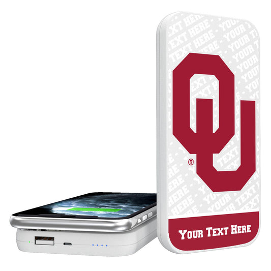 Oklahoma Sooners Personalized 5000 mAh Repeat Design Wireless Powerbank