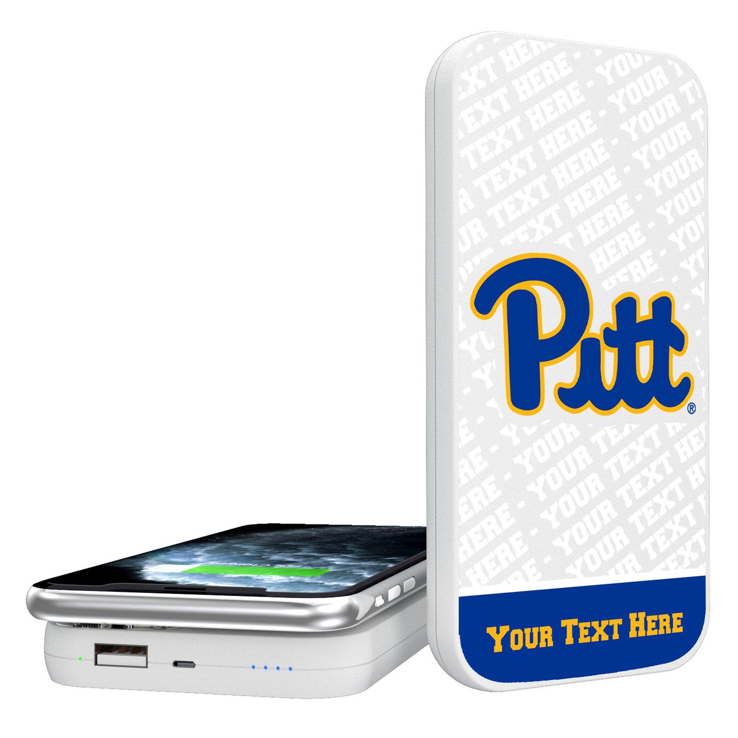 Pitt Panthers Personalized 5000 mAh Repeat Design Wireless Powerbank