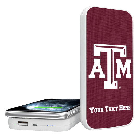 Texas A&M Aggies Personalized 5000 mAh Solid Design Wireless Powerbank