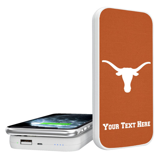 Texas Longhorns Personalized 5000 mAh Solid Design Wireless Powerbank