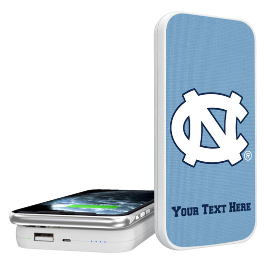 North Carolina Tar Heels Personalized 5000 mAh Solid Design Wireless Powerbank