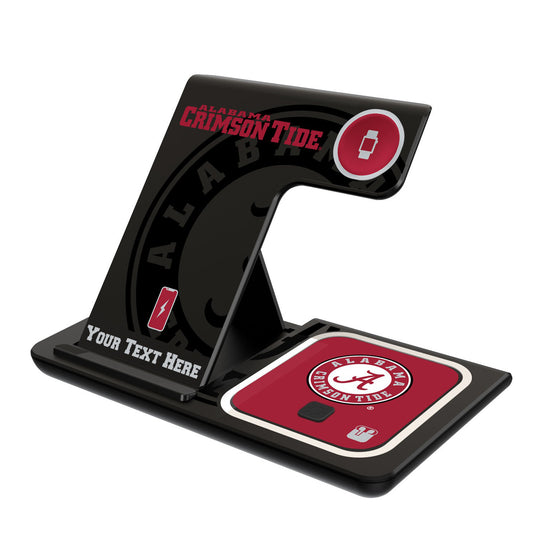 Alabama Crimson Tide Alternate Logo Personalized 3-In-1 Wireless Charger