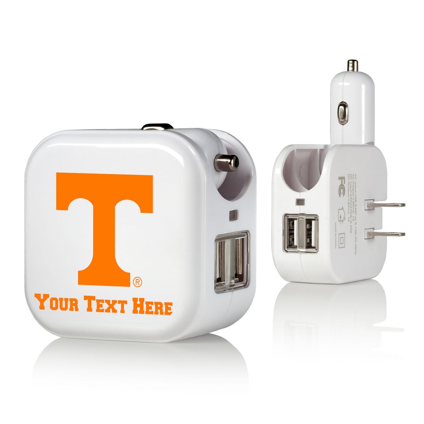 Tennessee Volunteers Personalized 2-In-1 USB Charger