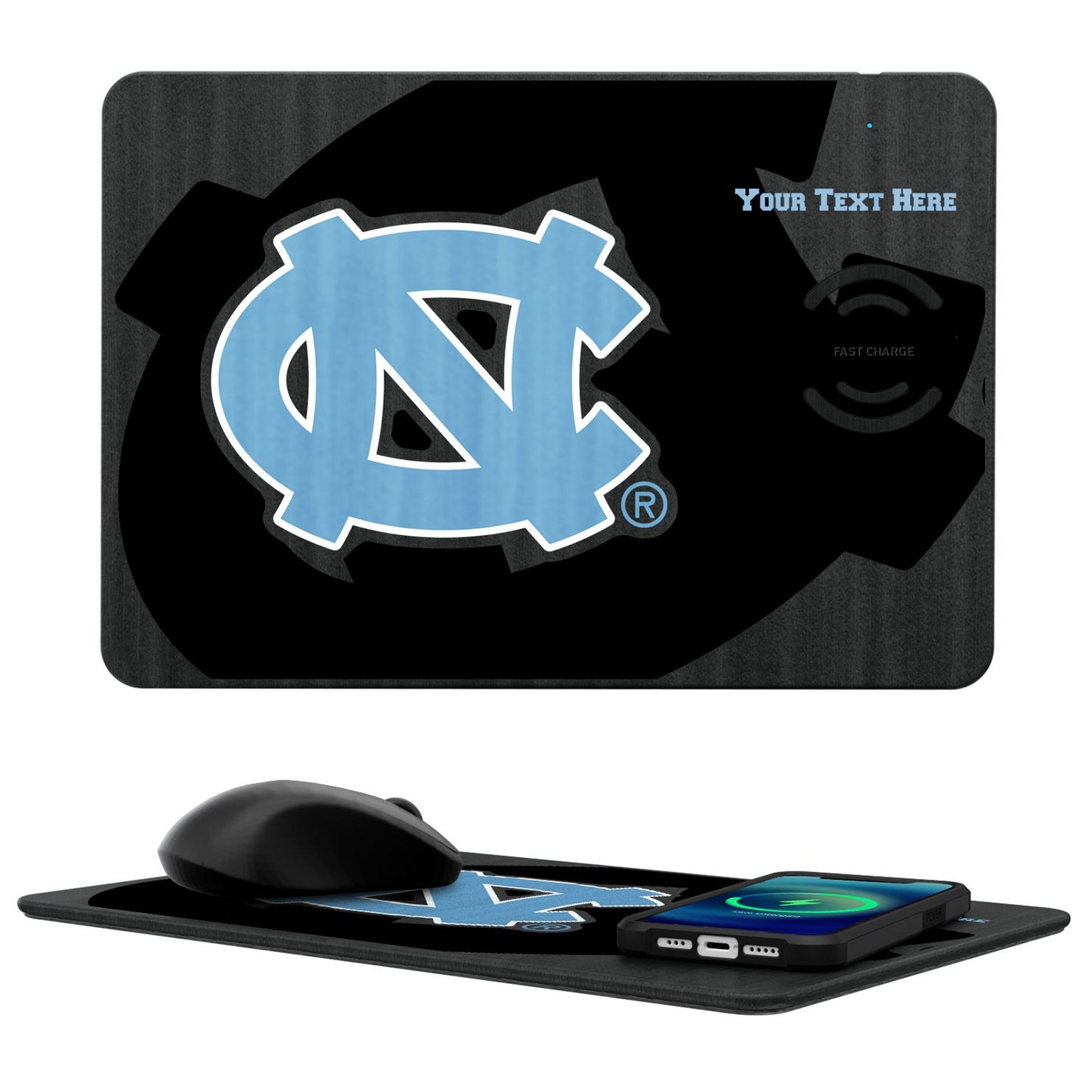 North Carolina Tar Heels Personalized Wireless Charger & Mouse Pad