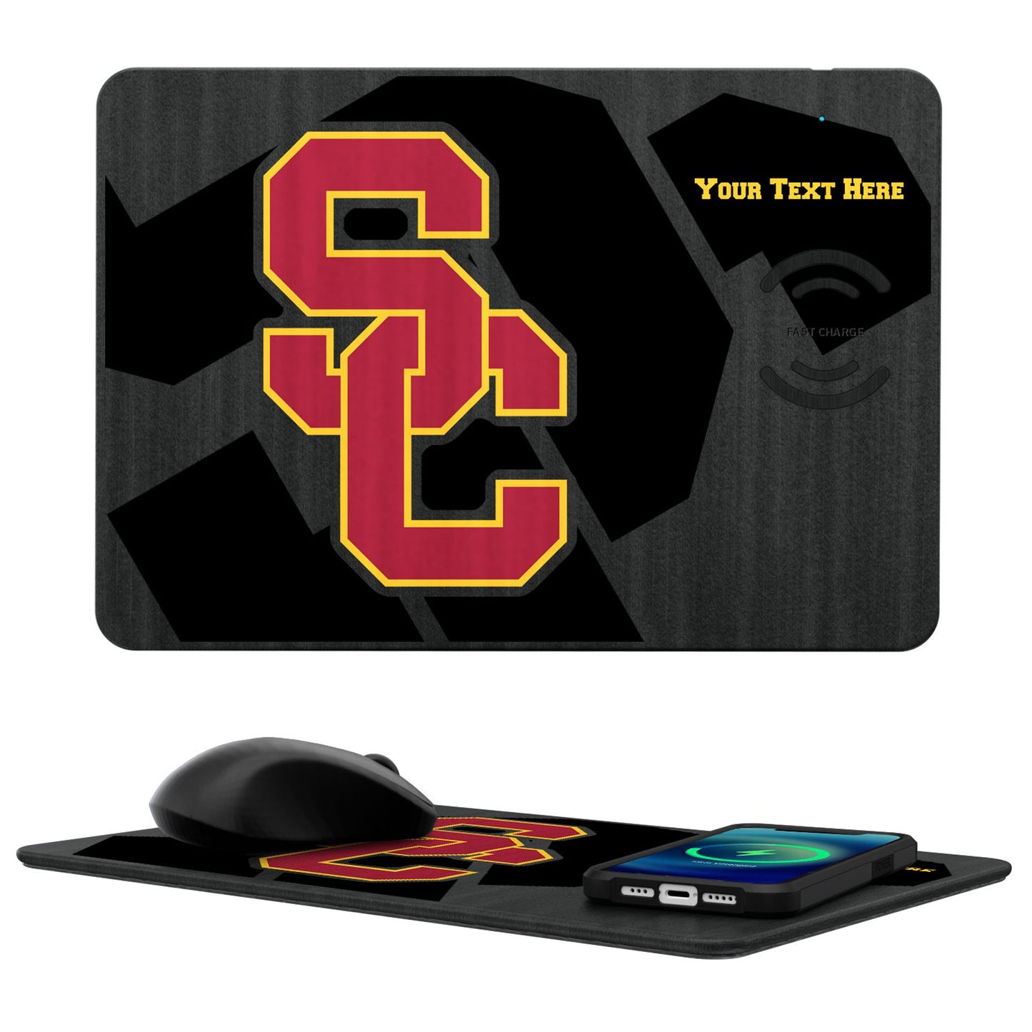 USC Trojans Personalized Wireless Charger & Mouse Pad