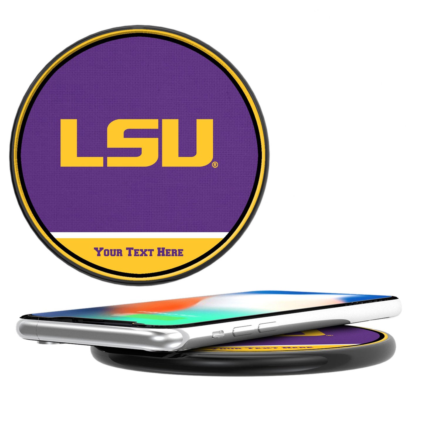 LSU Tigers Personalized 10-Watt Wireless Phone Charger