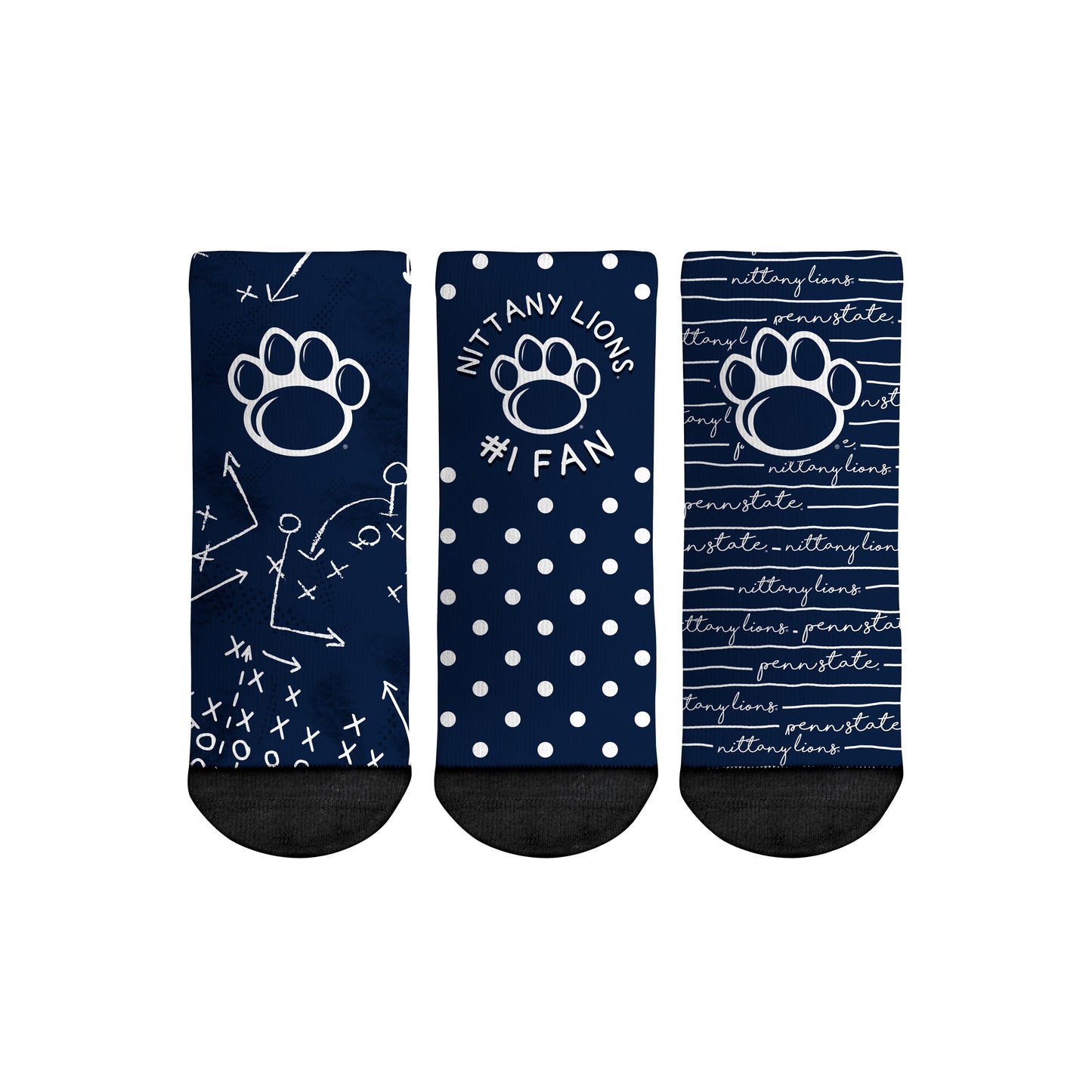 Toddler Rock Em Socks Penn State Nittany Lions #1 Fan 3-Pack Crew Socks Set