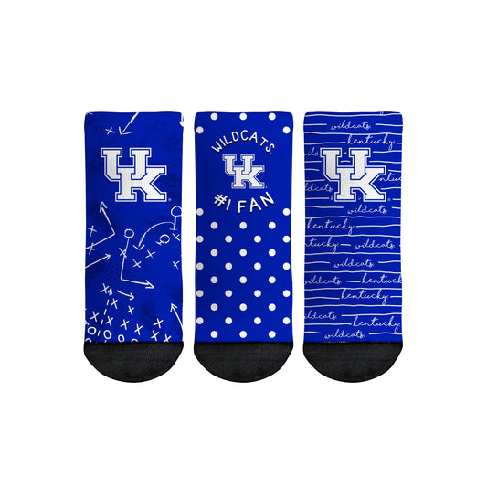 Toddler Rock Em Socks Kentucky Wildcats #1 Fan 3-Pack Crew Socks Set