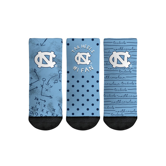 Toddler Rock Em Socks North Carolina Tar Heels #1 Fan 3-Pack Crew Socks Set